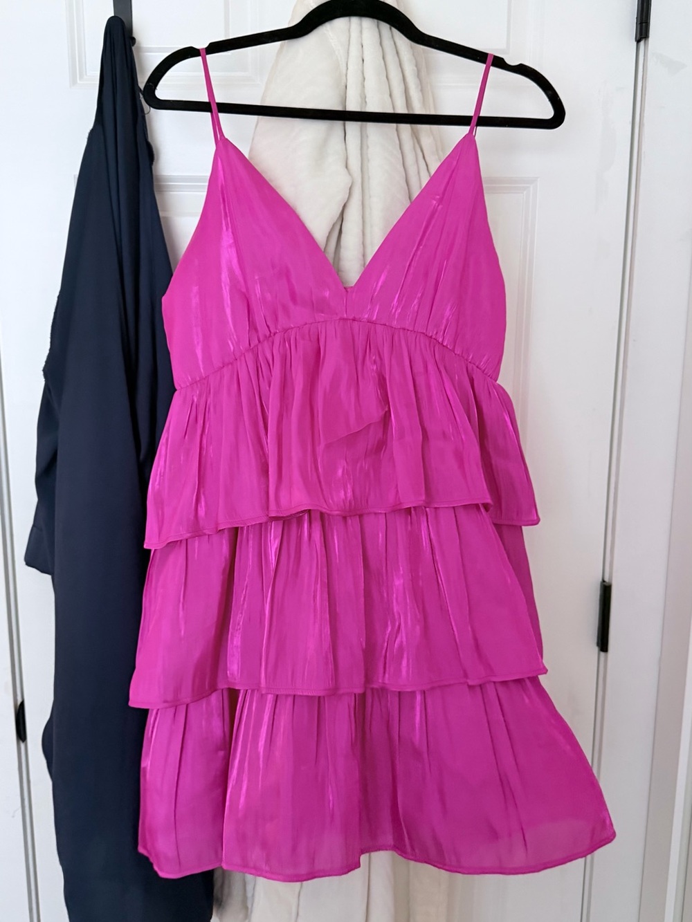 TCEC Hot Pink Tiered Mini Dress